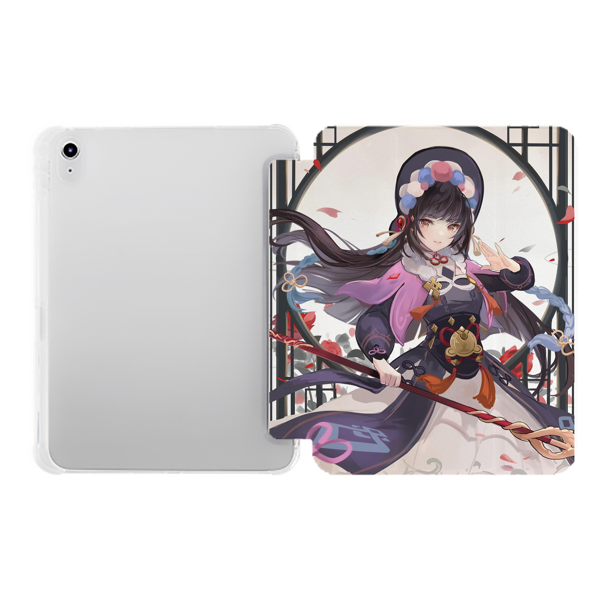 げんし神 genshin IPad ケース ペン収納付き 三つ折りスタンド PUレザー×シリコン 対応機種9.5/10.5/10.9インチ